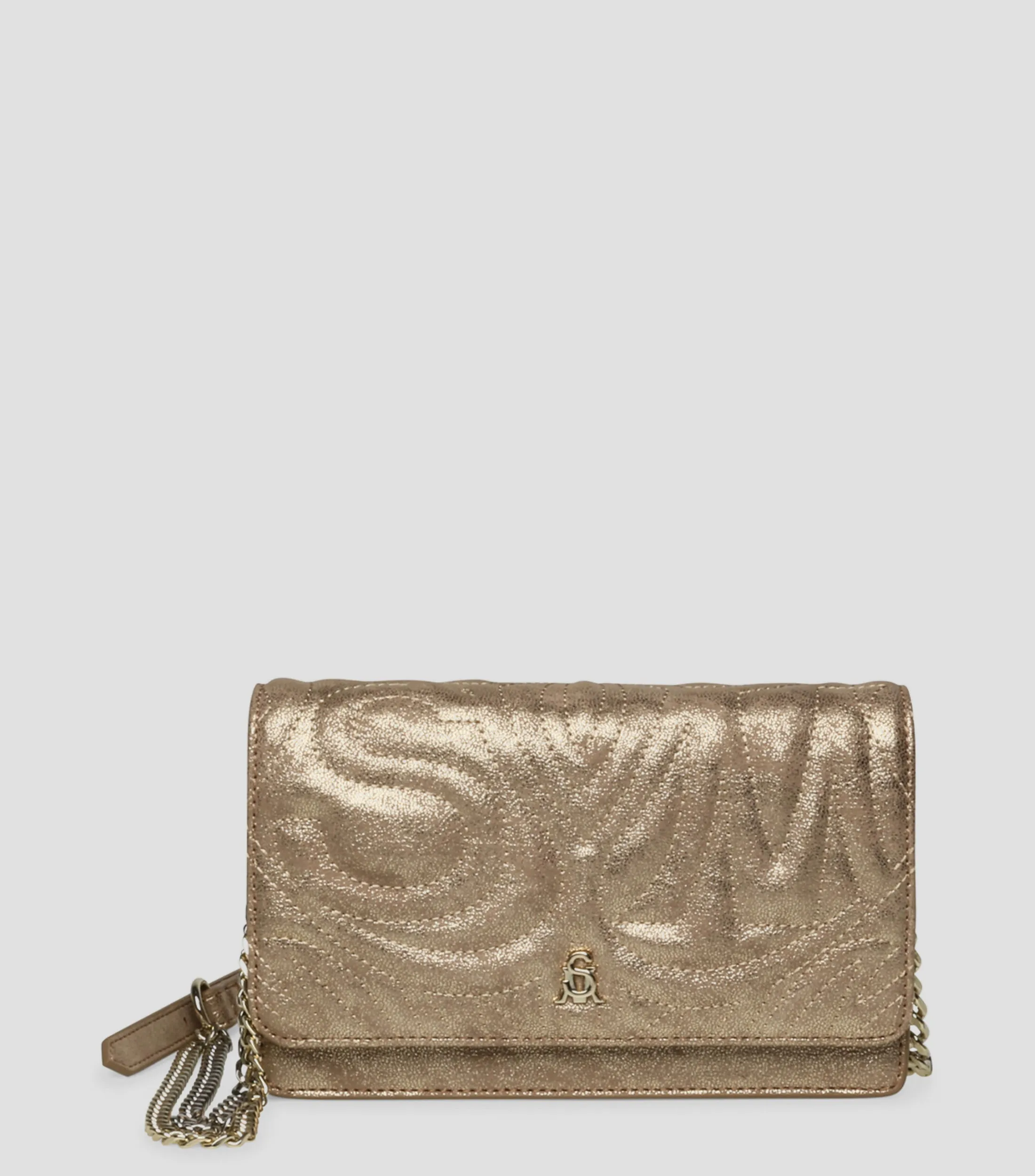 6472_Steve Madden Bolso crossbody Dorado Bastly capitonado Mujer