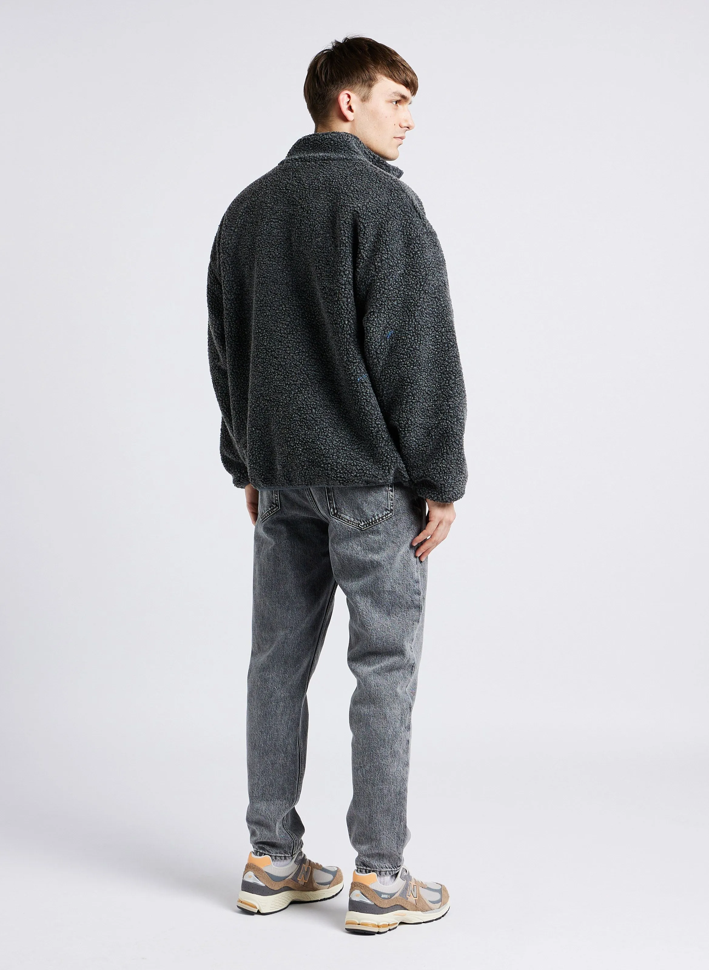 AMERICAN VINTAGE HOKTOWN  CHAQUETA CON CUELLO ALTO DE BORREGUITO EN GRIS
