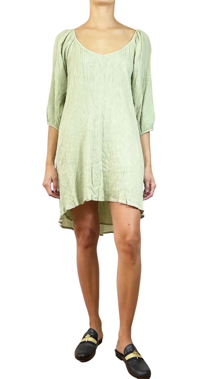 CHER Vestido Verde Corrugado