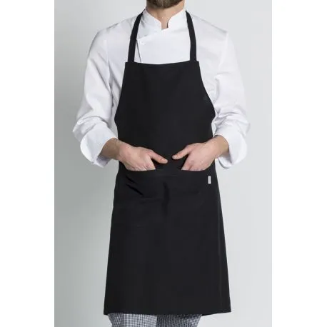 Delantal negro UNISEX 100% Poliester