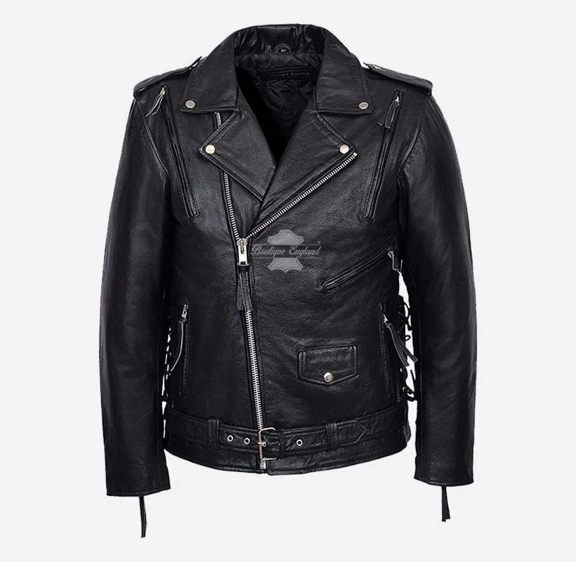 EAGLE EMBOSSED LIVE TO RIDE BIKER JACKET FOR MEN