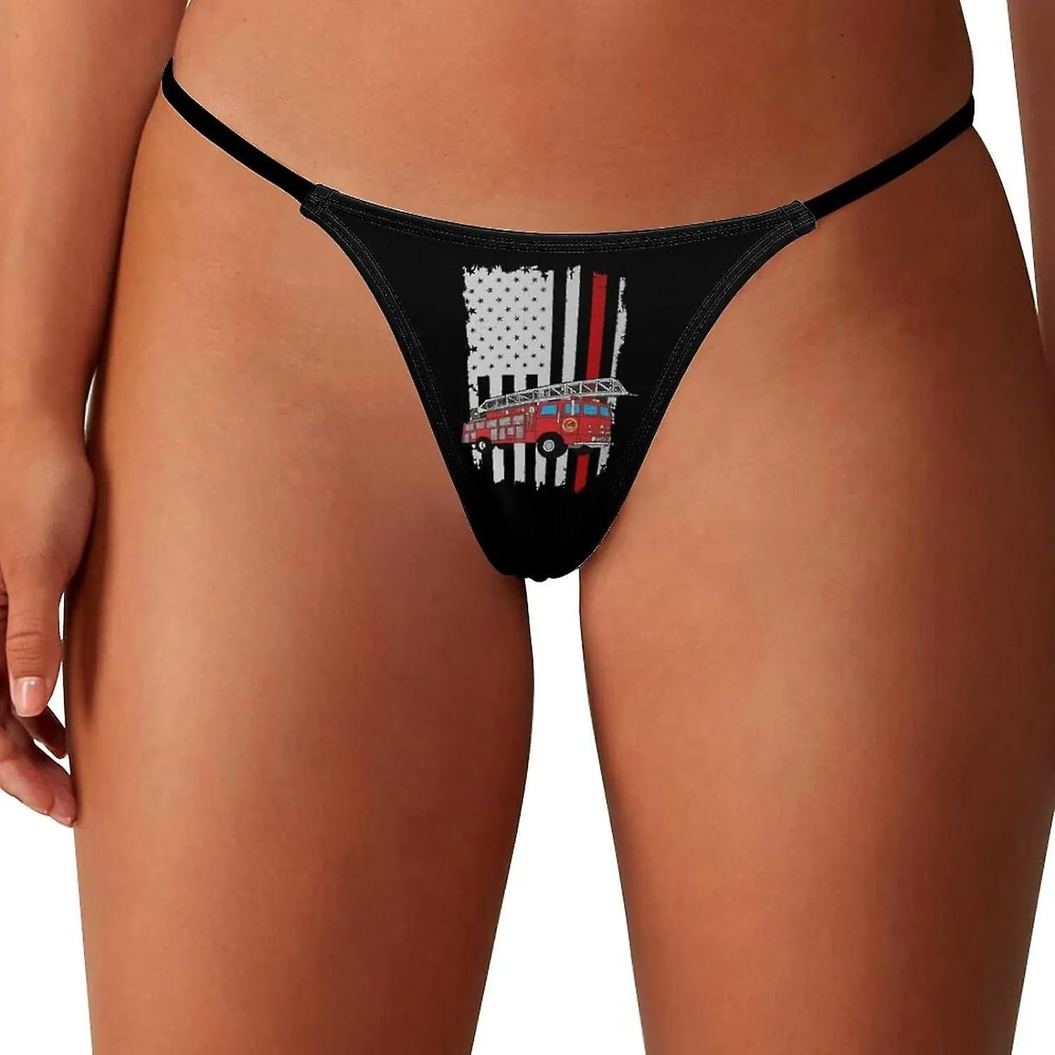 FIREMAN FIREFIGHTER AMERICAN FLAG GSTRING THONGS WOMEN'S TBACK UNDERWEAR PANTYWE426
