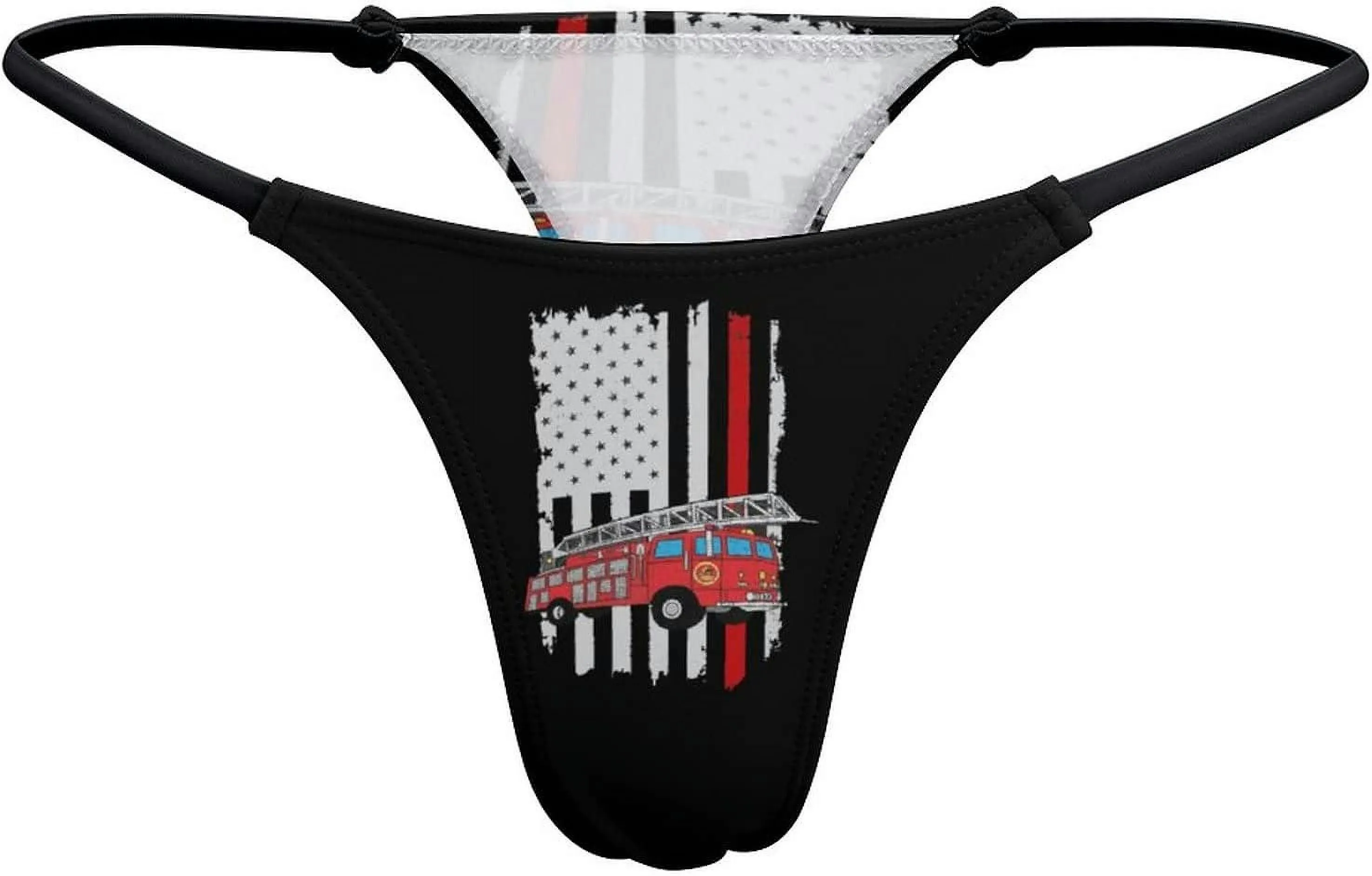 FIREMAN FIREFIGHTER AMERICAN FLAG GSTRING THONGS WOMEN'S TBACK UNDERWEAR PANTYWE426