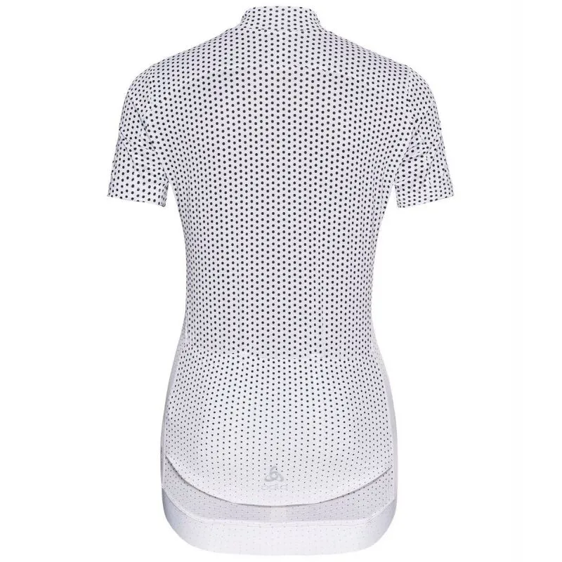 ODLO COLLAR FULL ZIP ZEROWEIG (BLANCO  NEGRO) MAILLOT DE CICLISMO PARA MUJER