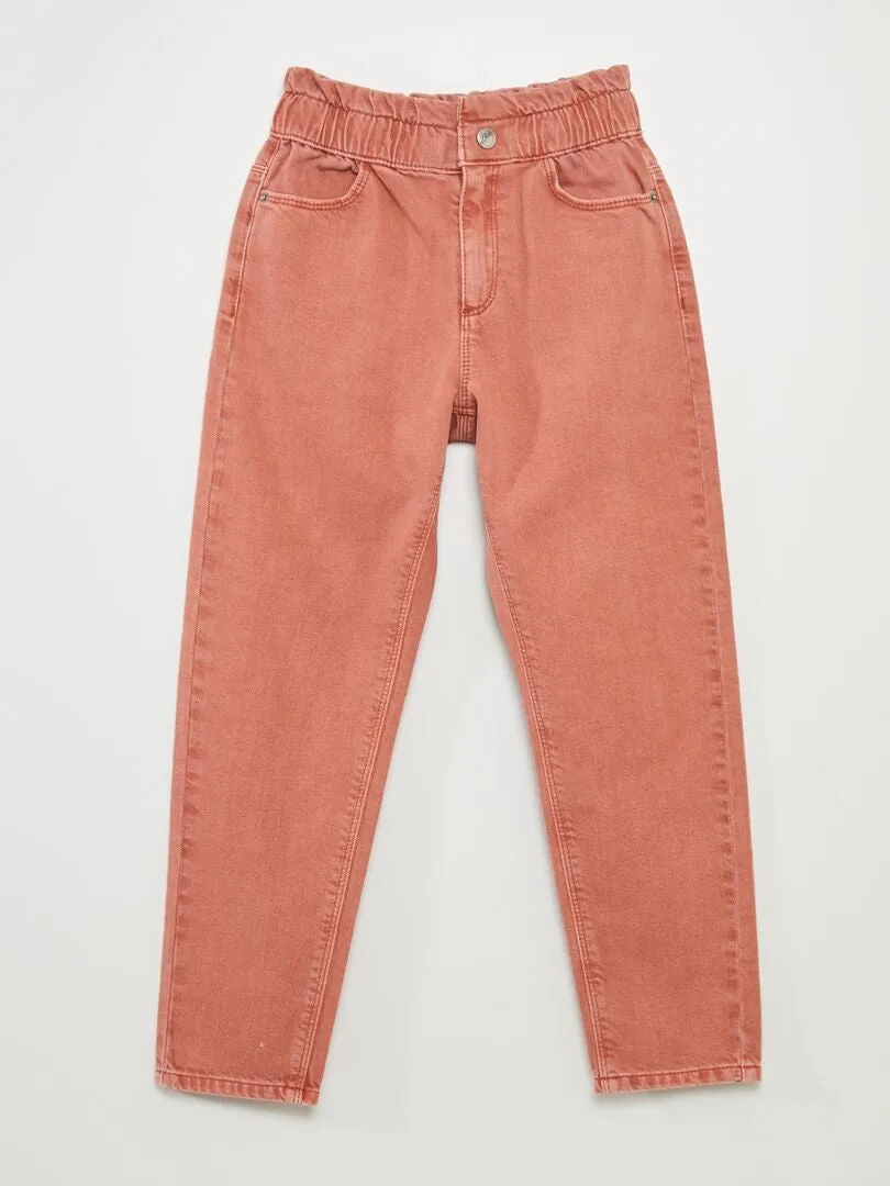 PANTALóN DE SARGA CON VOLANTE EN LA CINTURA  ROSA