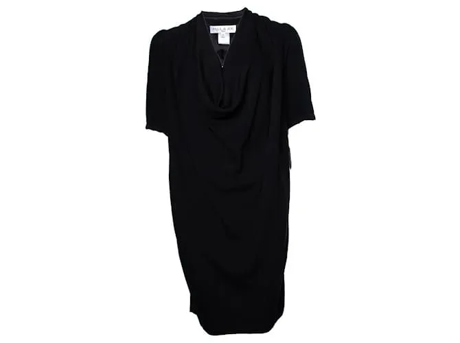 Paul & Joe Paul y Joe, vestido negro con cuello drapeado 