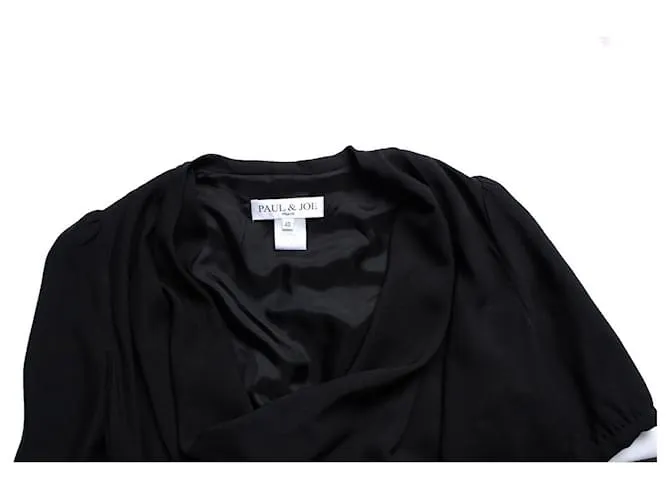 Paul & Joe Paul y Joe, vestido negro con cuello drapeado 