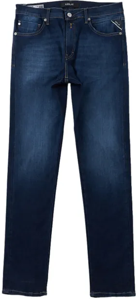 Replay Mickym 34L Denim Hyperflex Slim de 11,05 oz para hombre en azul brillante