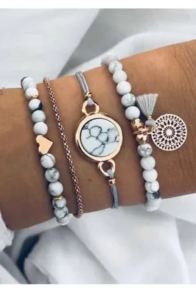 Set 4 pulseras colección Marble