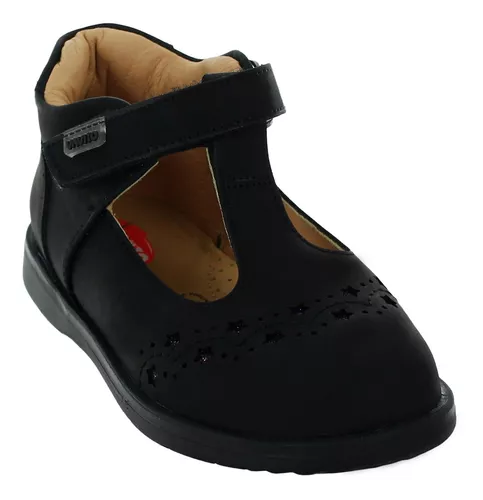 Vavito Zapato Botita Escolar Piel Negro Niña 81887