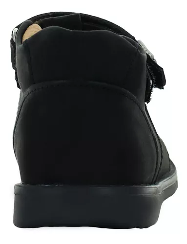 Vavito Zapato Botita Escolar Piel Negro Niña 81887