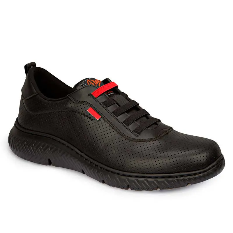 ZAPATILLA NEGRA CON CORDONES ELáSTICOS ALTEA PLUS  DIAN