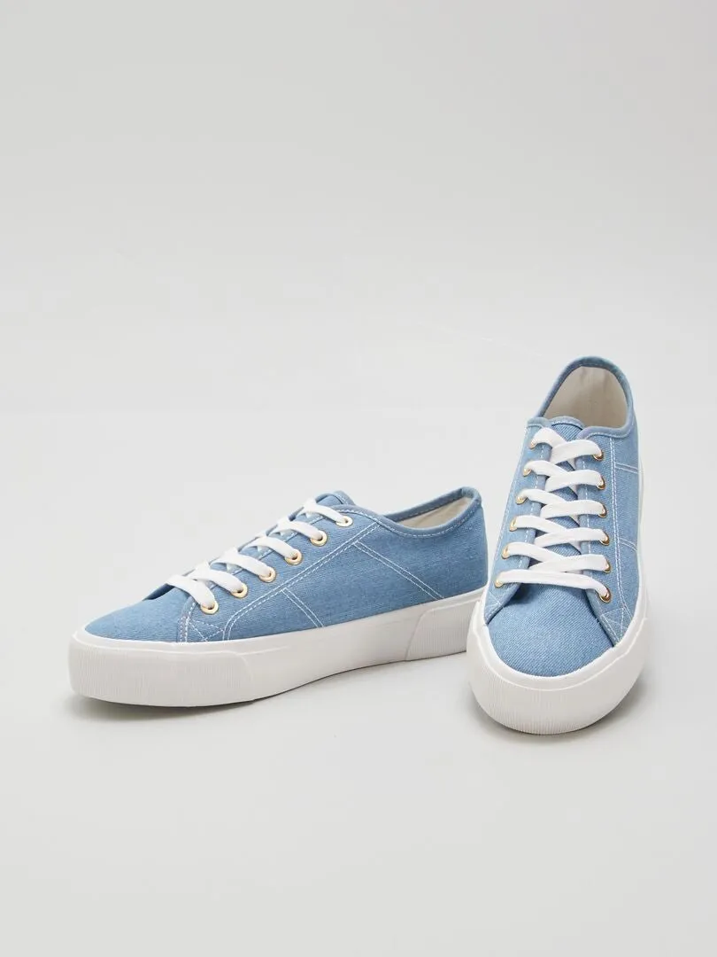 ZAPATILLAS BAJAS DE TEJIDO VAQUERO  AZUL
