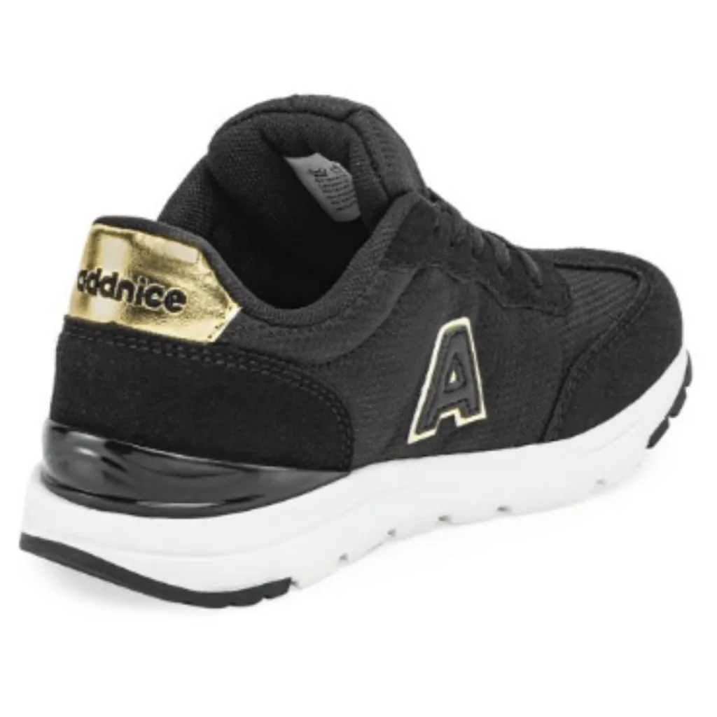 ZAPATILLAS DEPORTIVAS NIñOS/NIñAS ADDNICE LOS ANGELES NEGRO/DORADO  30 AL 36