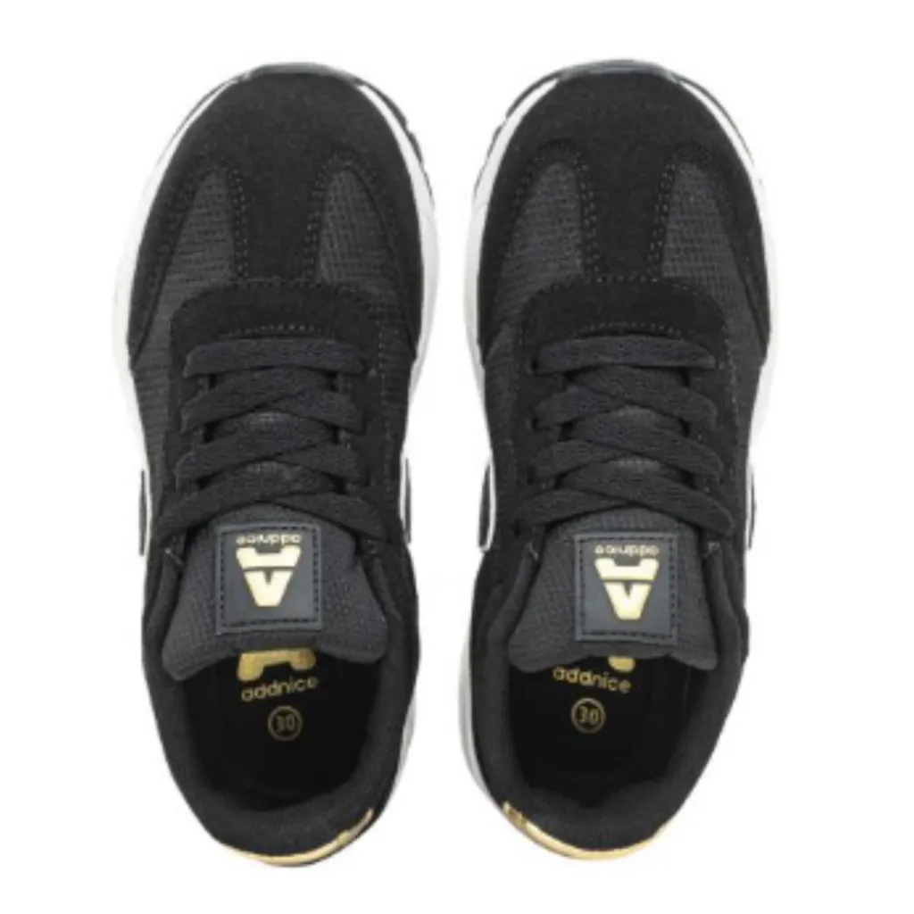ZAPATILLAS DEPORTIVAS NIñOS/NIñAS ADDNICE LOS ANGELES NEGRO/DORADO  30 AL 36