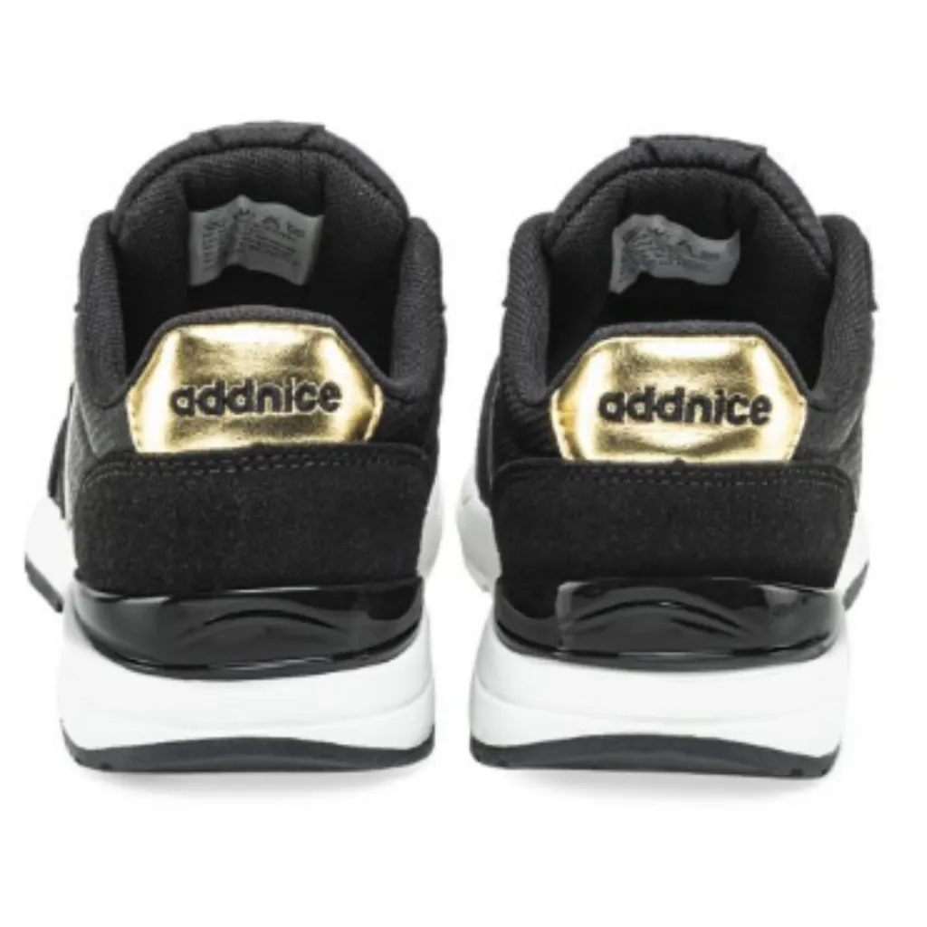ZAPATILLAS DEPORTIVAS NIñOS/NIñAS ADDNICE LOS ANGELES NEGRO/DORADO  30 AL 36