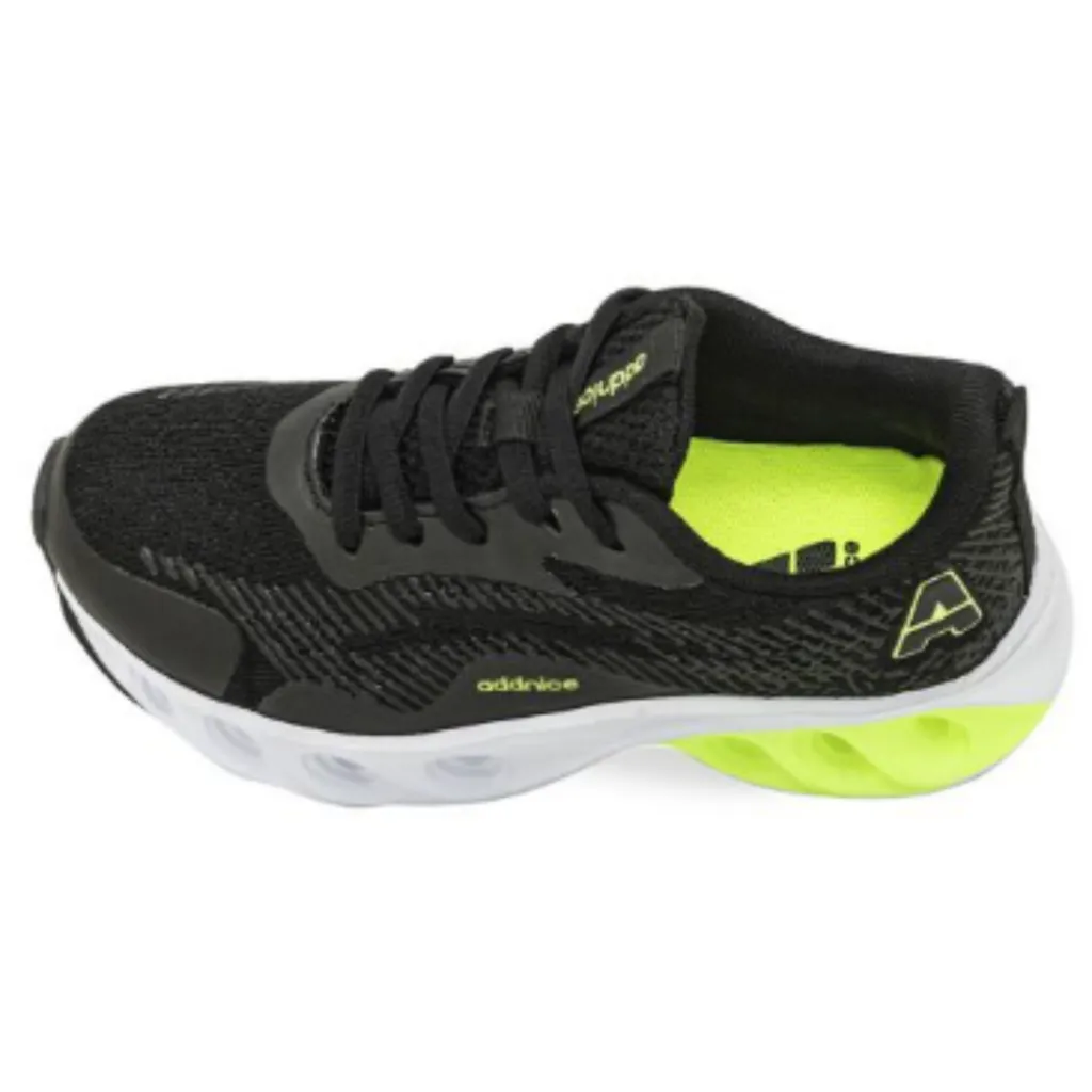 ZAPATILLAS DEPORTIVAS NIñOS/NIñAS ADDNICE VESUBIO NEGRO/LIMA  29 AL 34