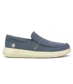 Zapato mocasín con elásticos en color azul