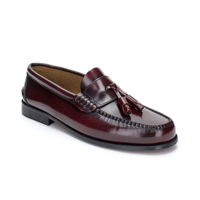 Zapatos Castellanos Hombre Piel Borlas 302 Burdeos, Latino